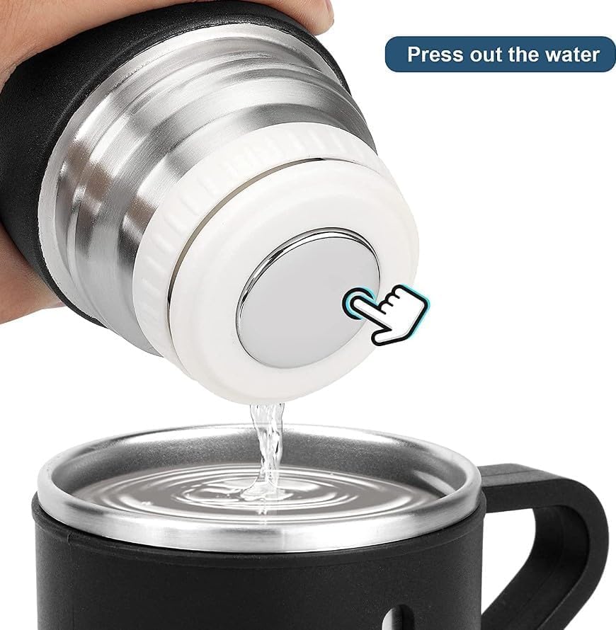 500ml Stainless Steel Vacuum Insulated Bottle – Double Wall Flask with 2 Cups | Hot & Cold Thermos