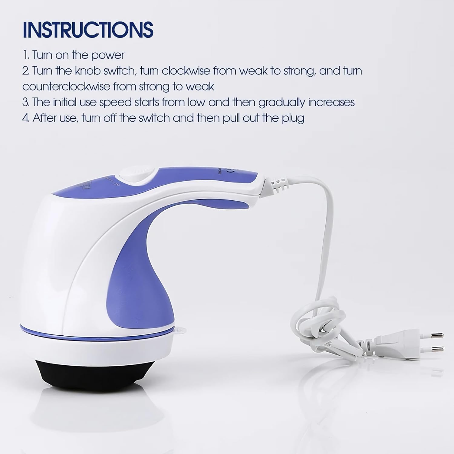 Relax Spin Tone Full Body Electric Massager Machine with 4 Massage Heads – Pain Relief for Back, Shoulder, Neck, Leg & Foot – Powerful Copper Motor, Sturdy Grip & Adjustable Speed