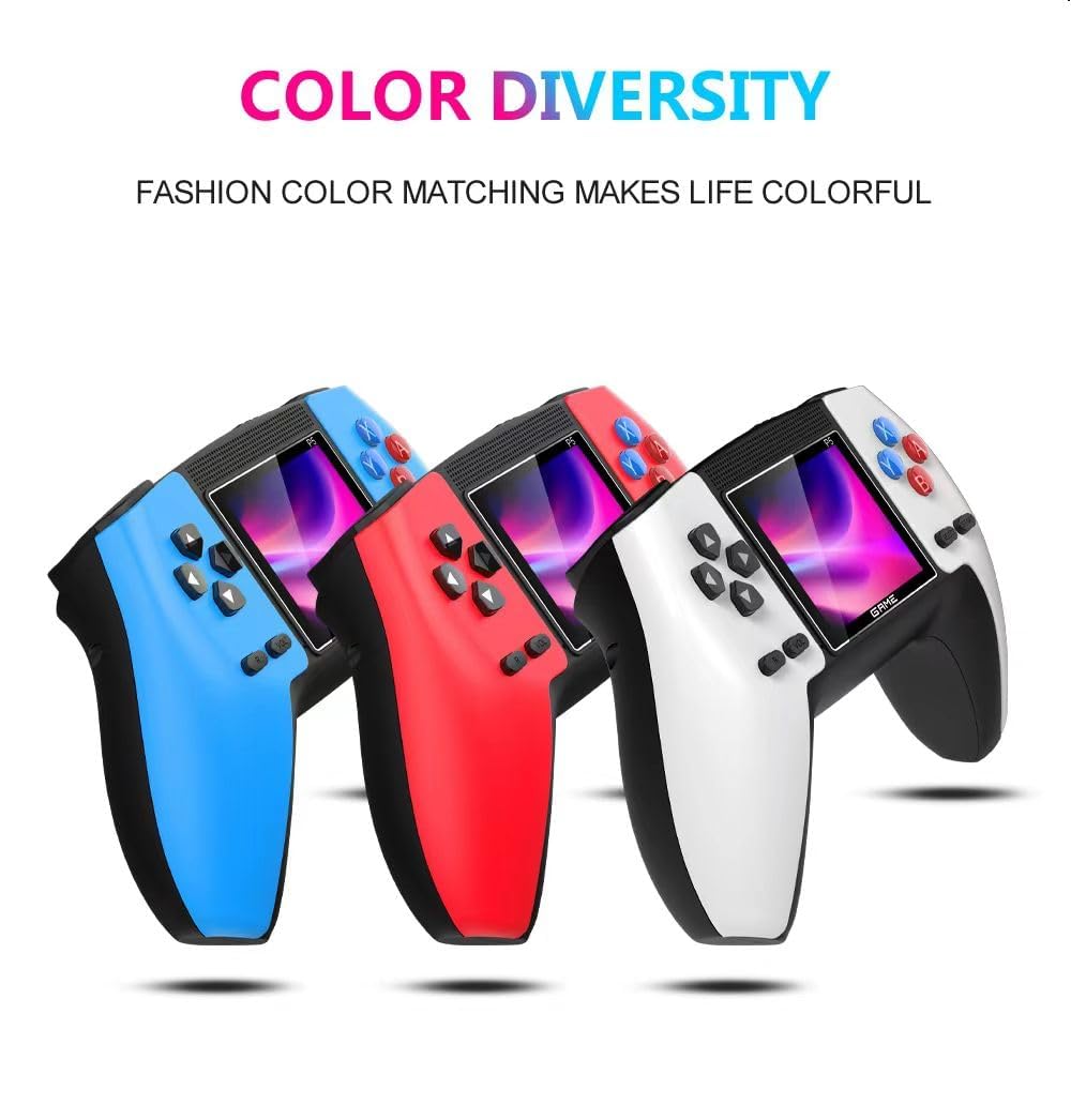 P5 Game Box Retro Handheld Game Console with 520 Built-in Games,1 Player Output for Big Screen Play; Includes Battery, USB Cable, & AV TV Output Cable for P5 Ergonomic Features Gaming