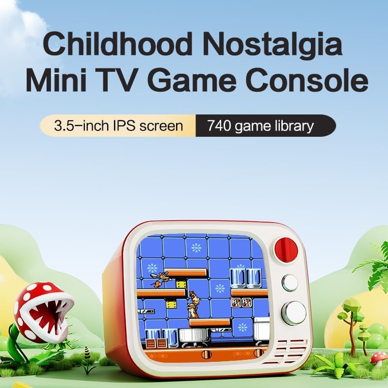 Mini TV Gaming Console with Dual Wireless Controller ,Retro Video Game Console for Kids & Adults, Built-in 740 Classic Video Games, 3.0'' Screen Mini TV Games Console Support TV Output and USB Charging (Multicolor)