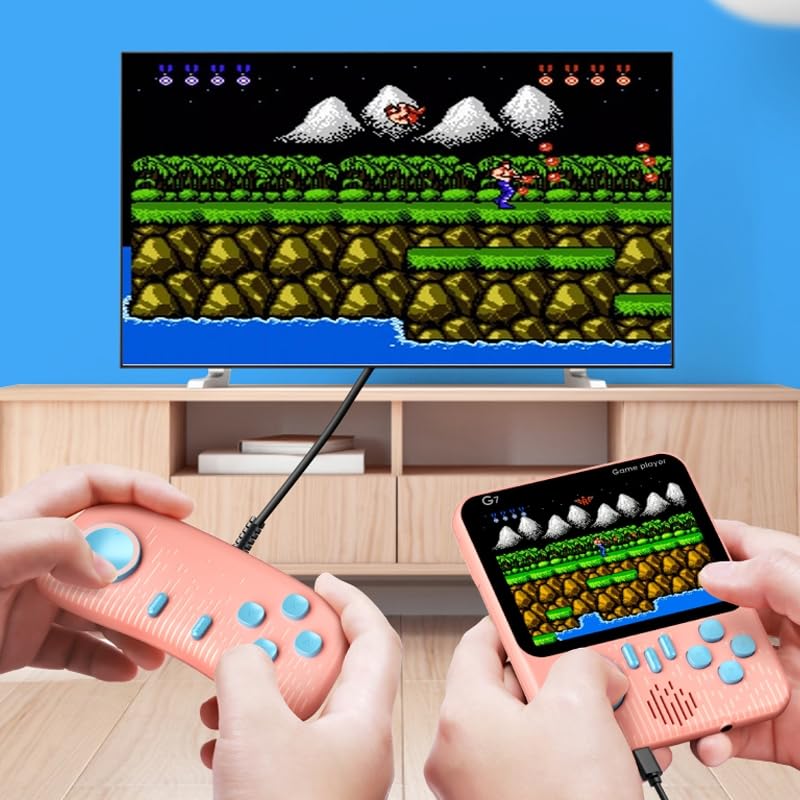 G7 Retro Handheld Gaming Console - 666 Classic Games in 1 | 3.5'' Big Screen | TV Output & External Remote for 2-Player Mode | Portable Gaming Console ( Random Color)