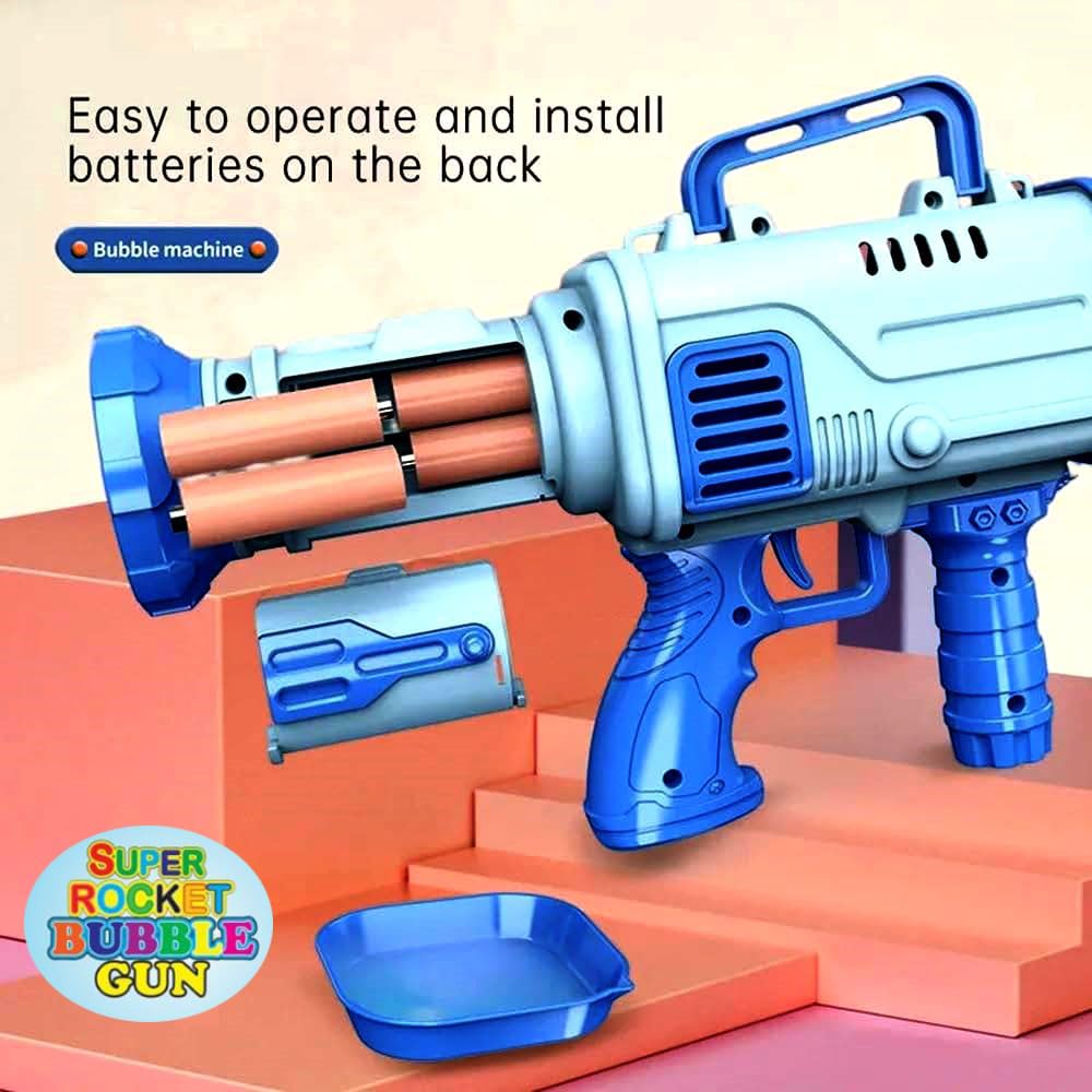 Bubble Gun Rocket 32 Holes Soap Blaster Machine, Bubble Maker, Bubble Launcher, Bubble Blaster, Bubble Blower Toys Party Favor Outdoor Activity for Kids. Multicolor (Color As Per Stock)