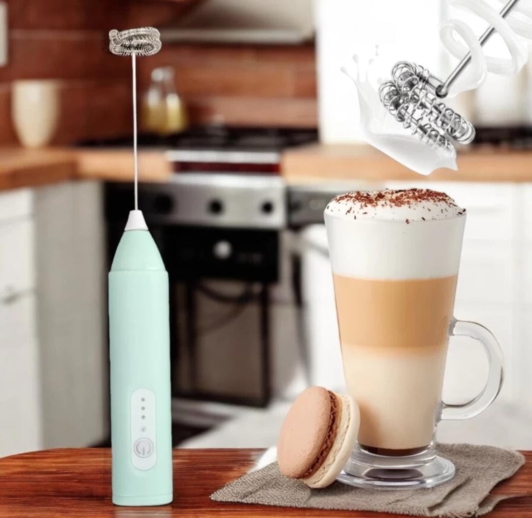 Rechargeable Milk Frother & Coffee Whisker – 3-Speed Adjustable, Stainless Steel, Type-C Charging & Stand-Up Design