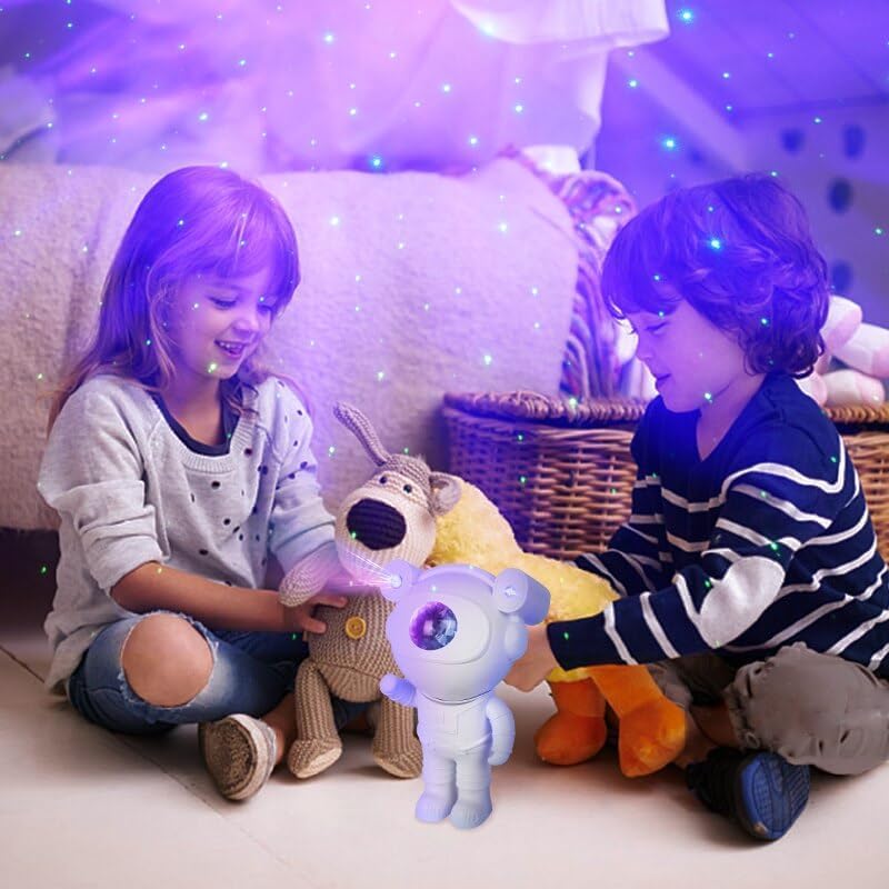 Astronaut Speaker Galaxy Projector Lamp with Inbuilt Bluetooth Speaker Robot Star Sky Space Night Light with Remote 360 Adjustable for Home, Gifts, Baby, Gaming Room and Dance Party
