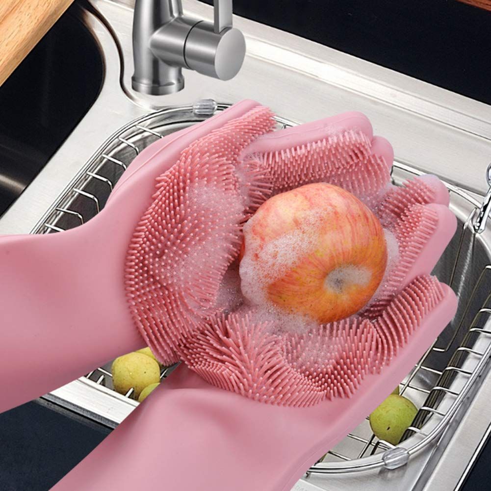 Home Magic Silicone Cleaning Hand Gloves – Multipurpose, Heat-Resistant Gloves for Kitchen, Bathroom, Car & Pet Grooming