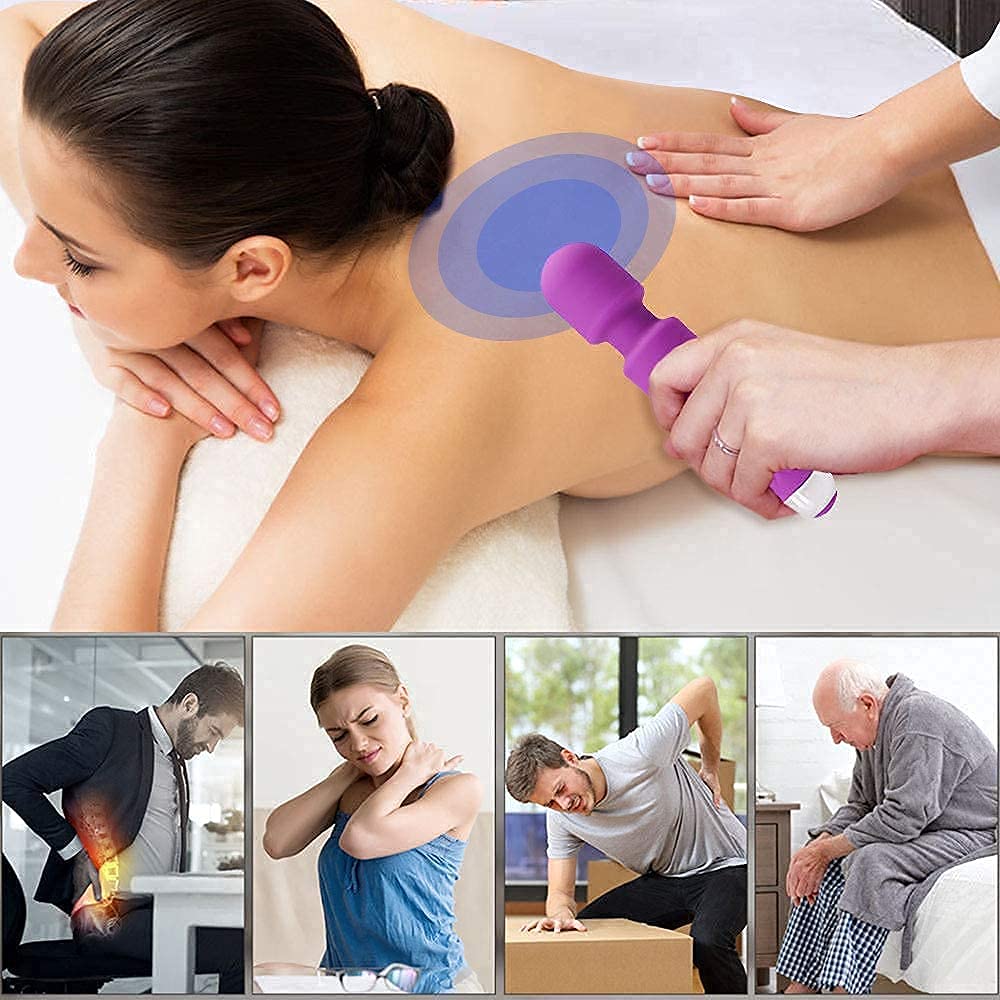 Rechargeable Electric Wand Massager Wand | 20 Vibration Modes, Flexible Head | Deep Tissue Pain Relief for Neck, Back, Legs & Shoulders