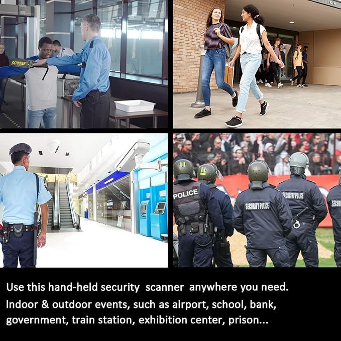 Handheld Metal Detector Wand – High Sensitivity with Audio & Vibration Alerts for Security Checks