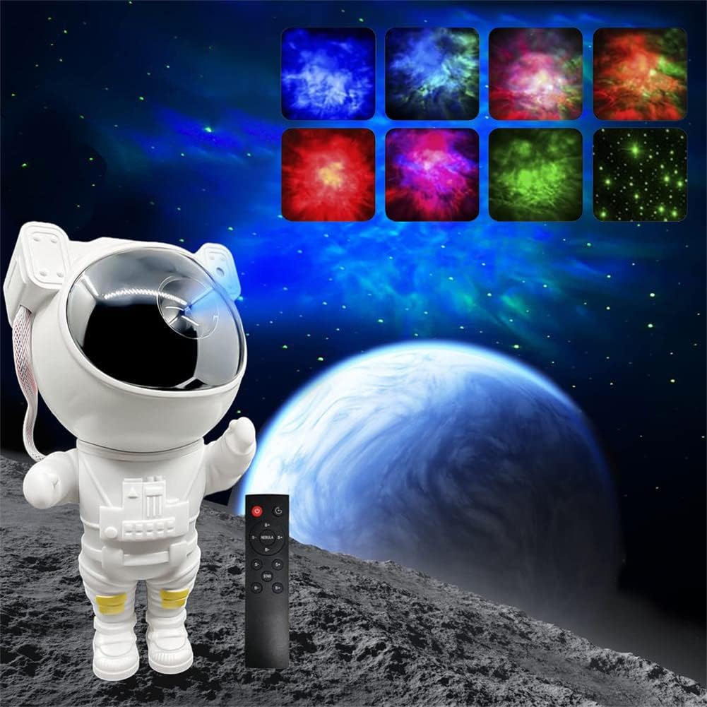 Astronaut Galaxy Projector Night Light – 360° Rotating Star Nebula Lamp with Timer & Cosmic Light Show