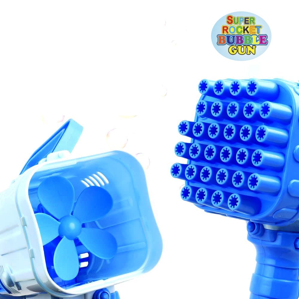 Bubble Gun Rocket 32 Holes Soap Blaster Machine, Bubble Maker, Bubble Launcher, Bubble Blaster, Bubble Blower Toys Party Favor Outdoor Activity for Kids. Multicolor (Color As Per Stock)