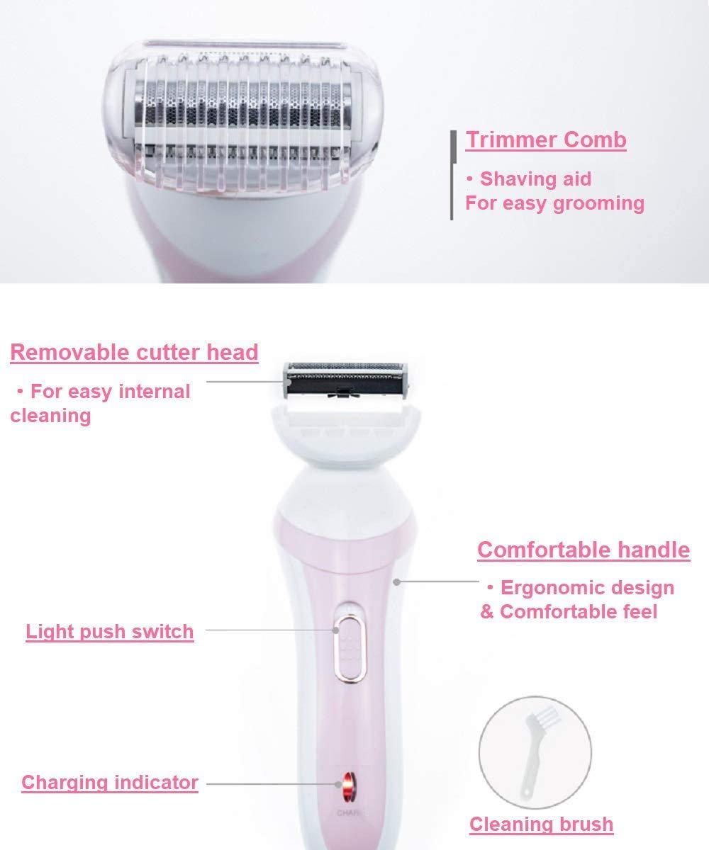 ROCK LIGHT Women’s Hair Remover – Rechargeable Shaver & Epilator for Legs, Arms, Bikini & Underarm