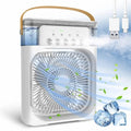 Mini Portable Air Conditioner – Quiet USB Personal Cooler Fan with 360° Adjustable Mist, 3-Speed Timer & Water Tank for Desk, Home, Office, or Kitchen