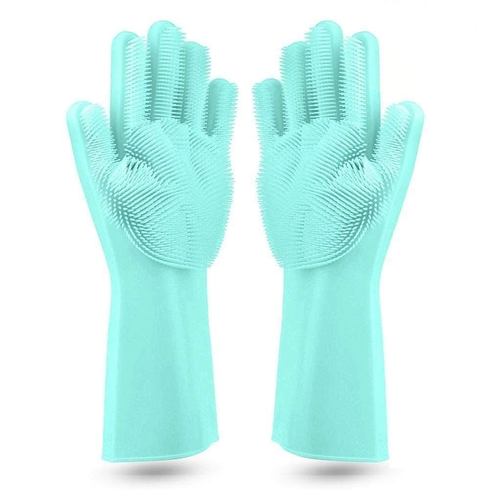 Home Magic Silicone Cleaning Hand Gloves – Multipurpose, Heat-Resistant Gloves for Kitchen, Bathroom, Car & Pet Grooming