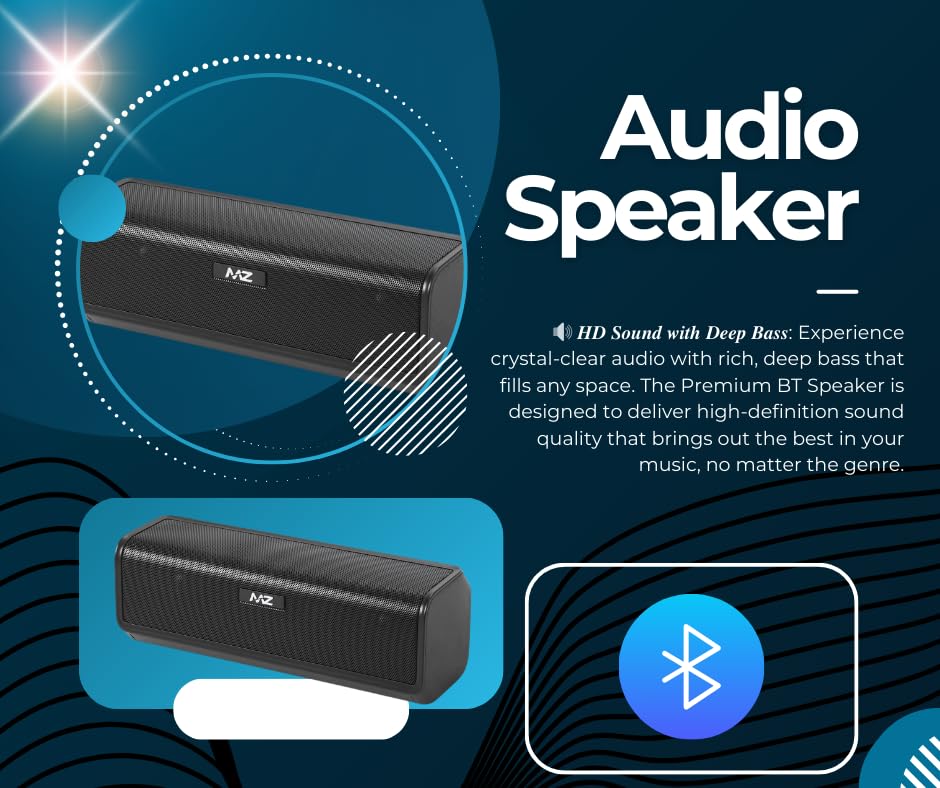 MZ M407 Premium BT Speaker – Wireless Speaker with HD Sound, Deep Bass, and 24-Hour Playtime – Portable Design for Home, Outdoors, and Parties