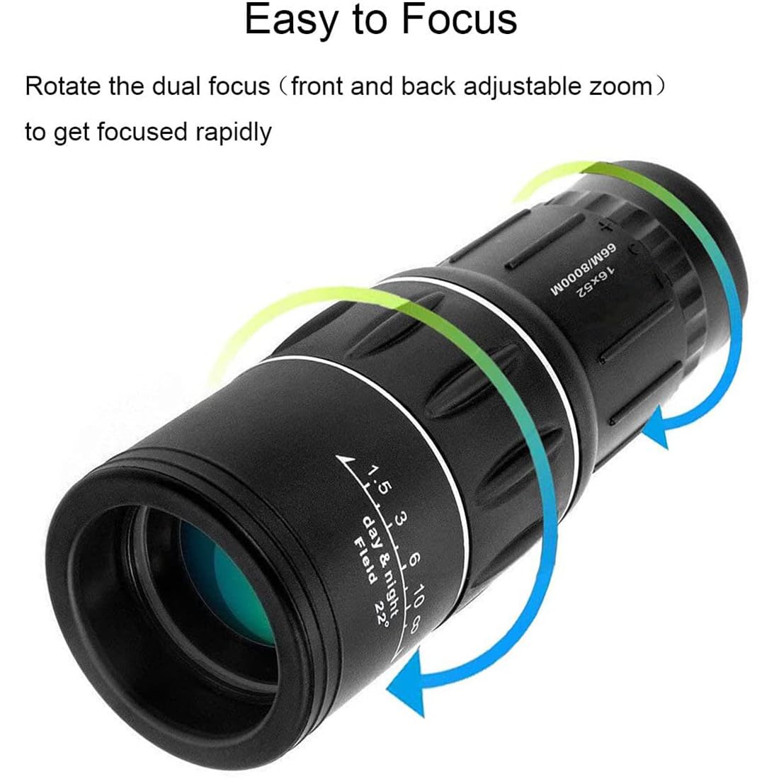 Bushnell 16x52 Dual Focus Monocular Telescope – High-Power Zoom Lens for Bird Watching, Hunting & Outdoor Adventures