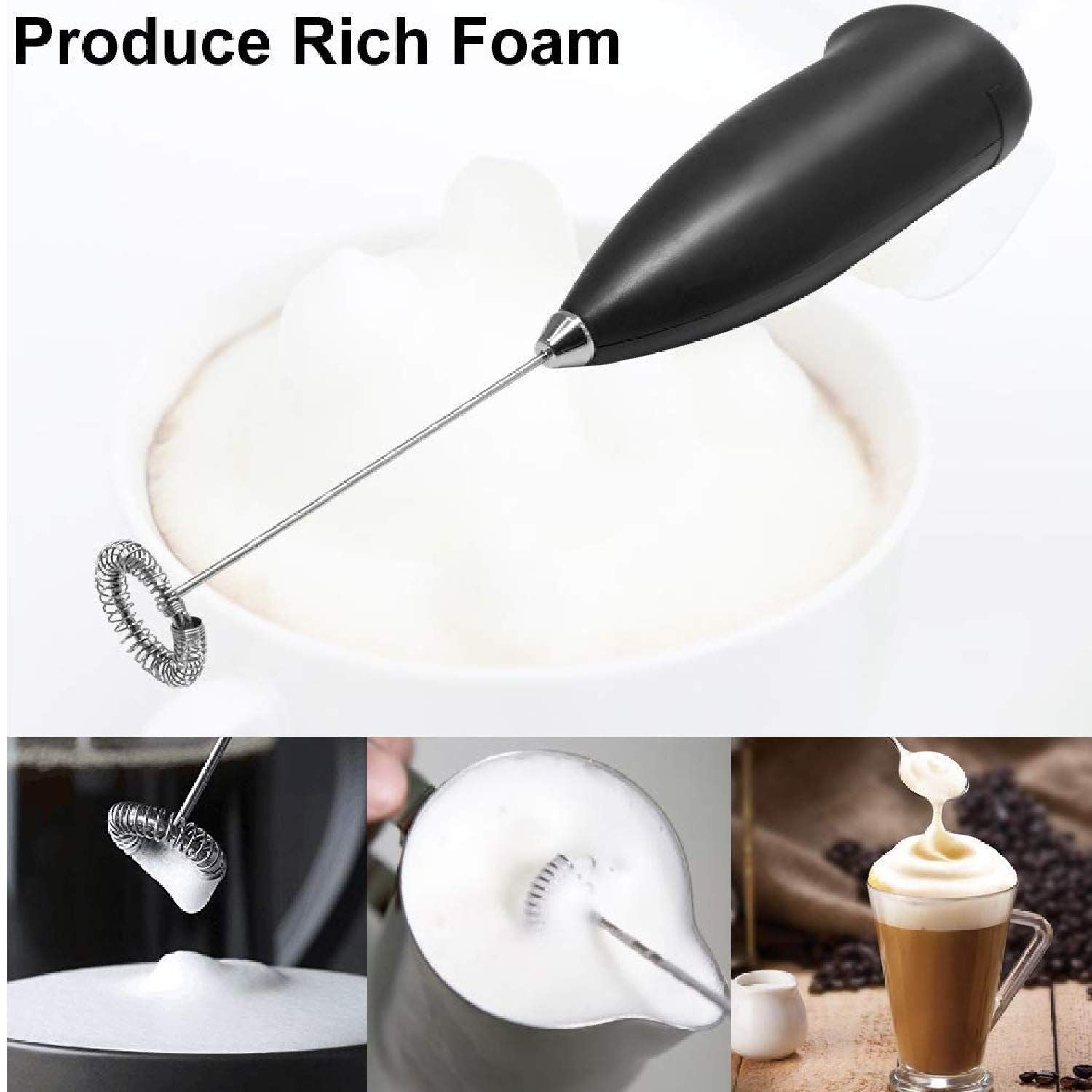 Electric Coffee Foamer & Milk Frother – Handheld Drink Mixer with ABS Handle for Cappuccino, Lemonade & More