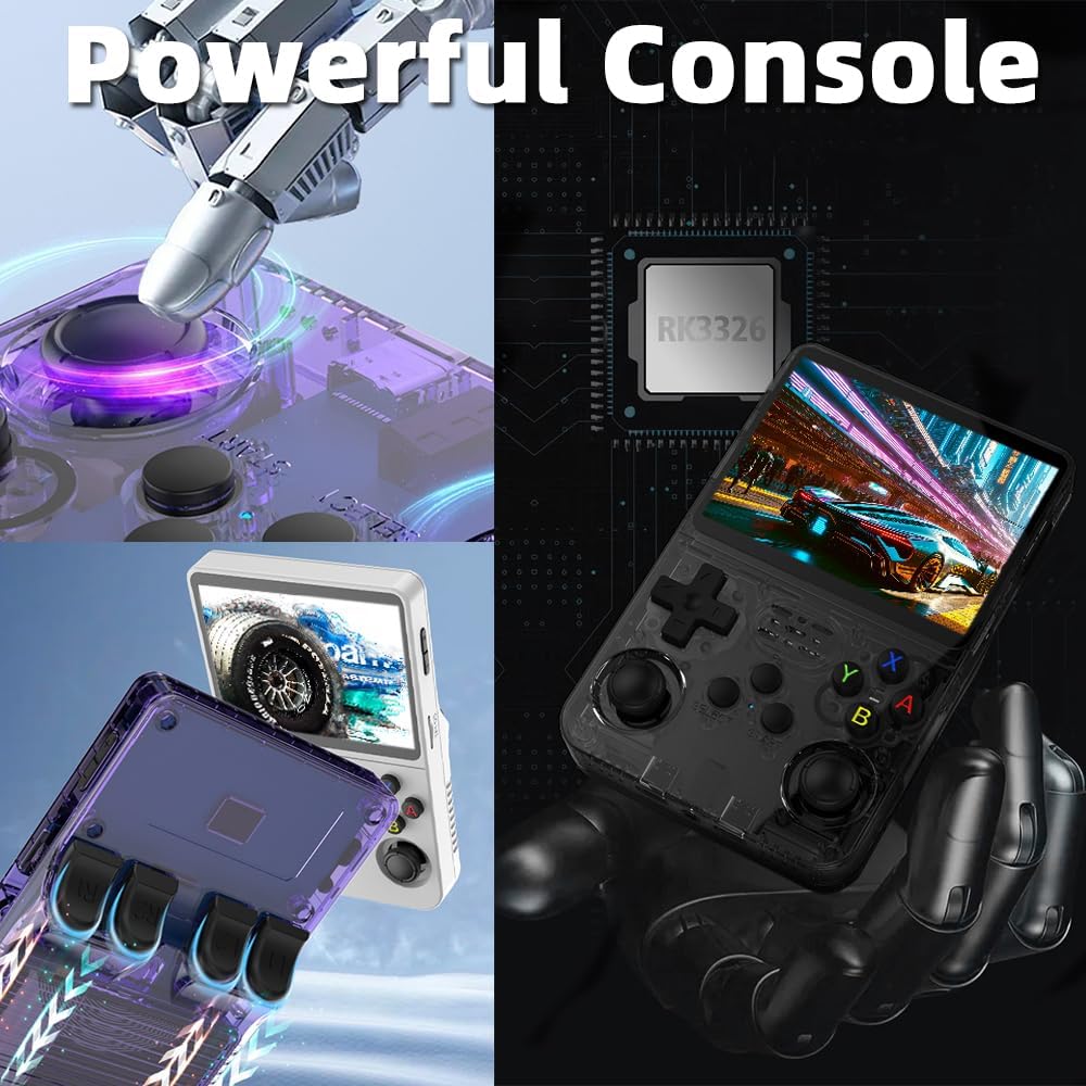 R36S Handheld Game Console 3.5-inch Retro Handheld Video Games Consoles Built-in Battery Portable Style Hand Held System (Multicolor)