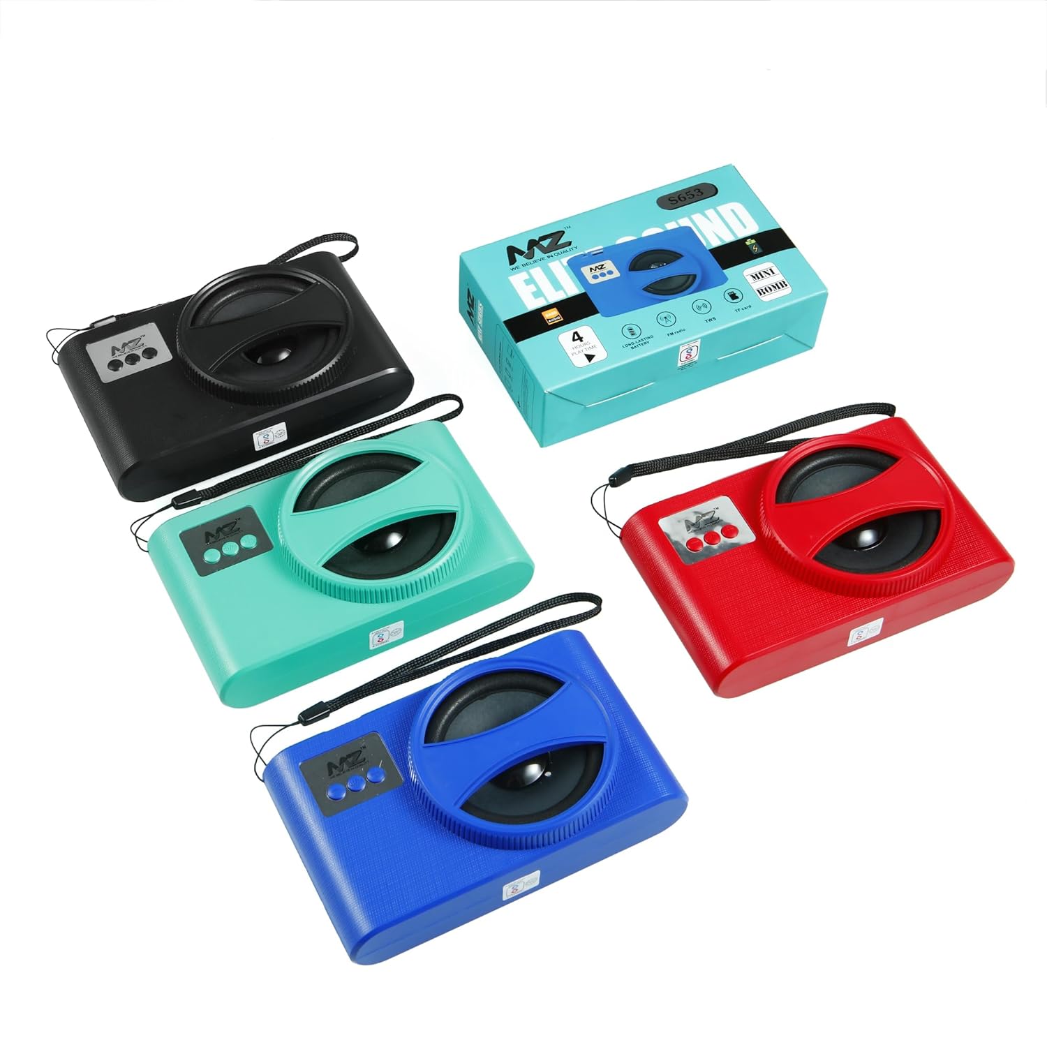 MZ S653 Portable Bluetooth Speaker | Dynamic Thunder High Sound Quality & High Bass 1200mAh Battery (Stereo Channel) (Random Color))