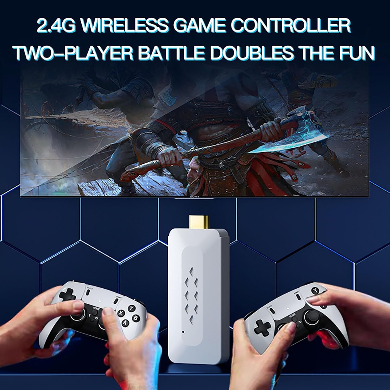 M22 Game Stick with 30,000+ Games & Dual Wireless Controller- Wireless HD, 52 Emulators, 30,000+ Games, 64GB, Classic Edition with Tekken Game