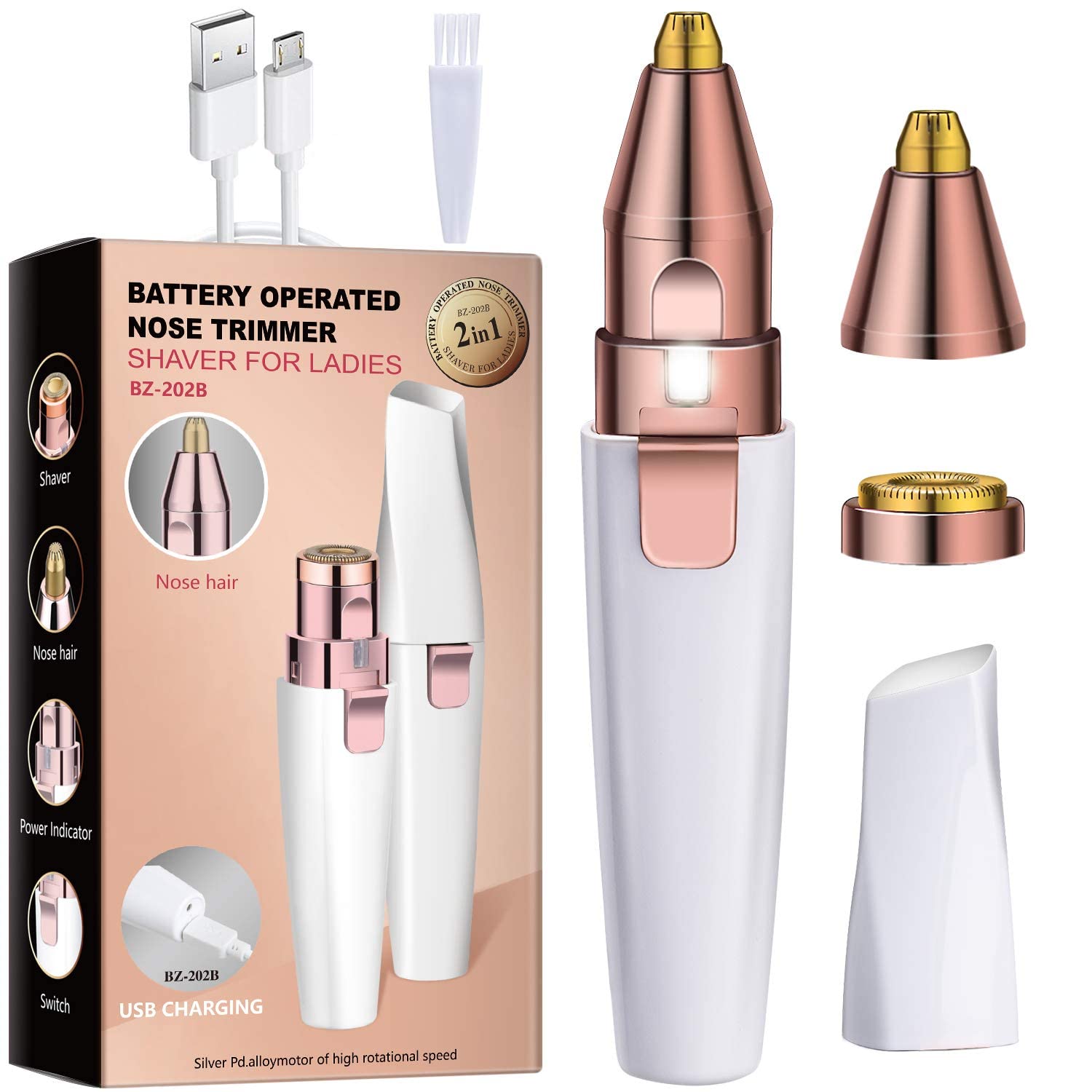 Facial Hair Remover for Women – Painless Razor for Eyebrows, Nose, Lips & Small Hair