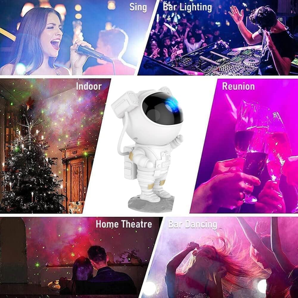 Astronaut Galaxy Projector Night Light – 360° Rotating Star Nebula Lamp with Timer & Cosmic Light Show