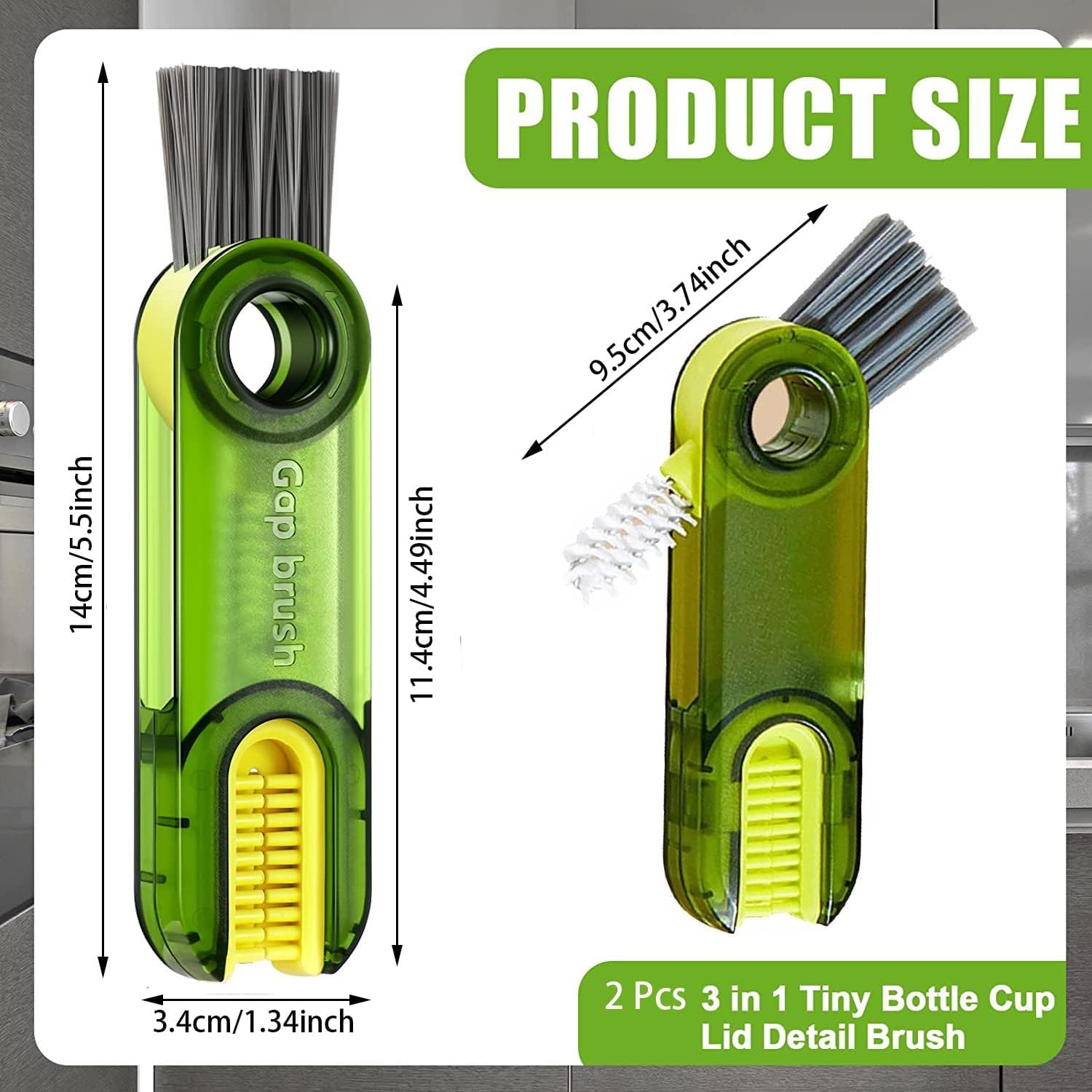 3-in-1 Multifunctional Bottle Cleaning Brush – U-Shaped, Triangular & Stiff Bristle Heads for Tight Spaces