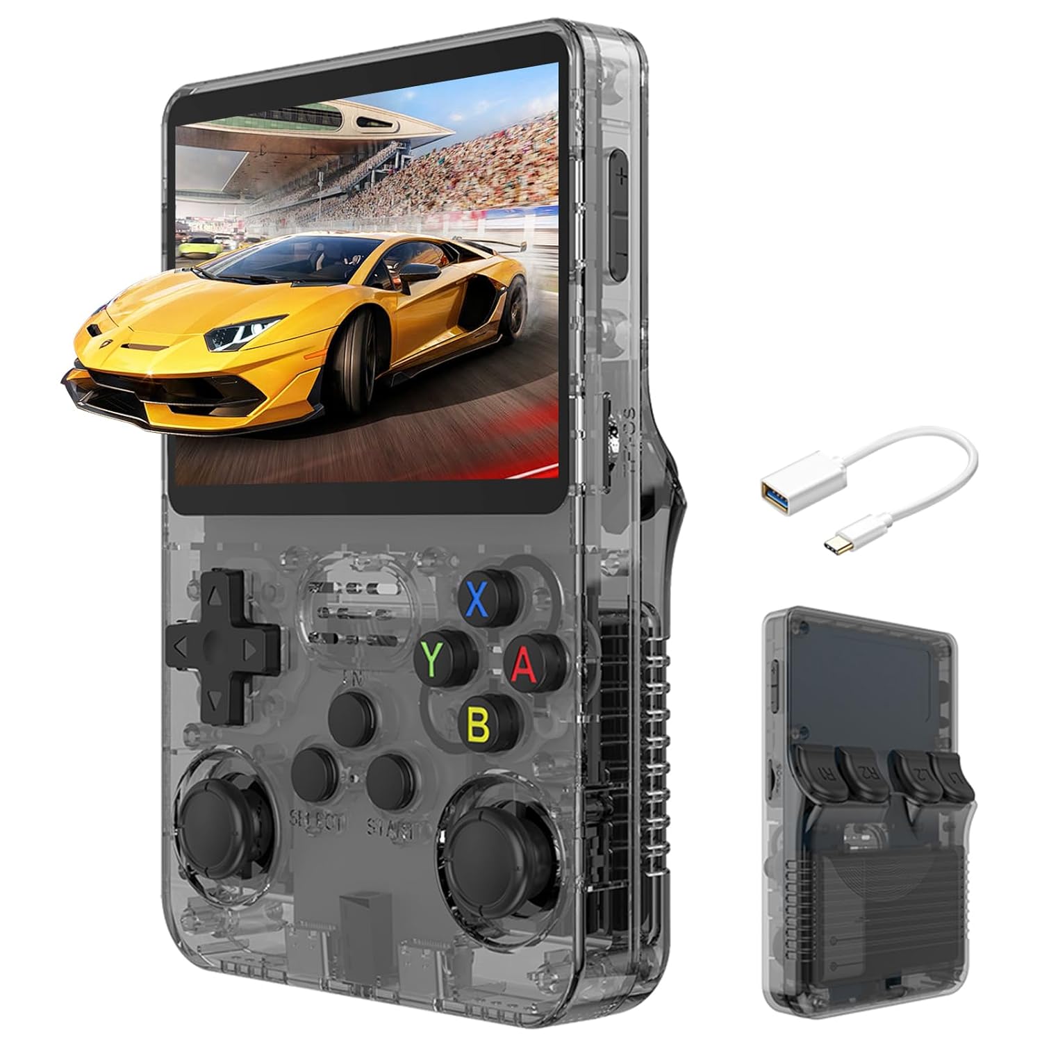 R36S Handheld Game Console 3.5-inch Retro Handheld Video Games Consoles Built-in Battery Portable Style Hand Held System (Multicolor)