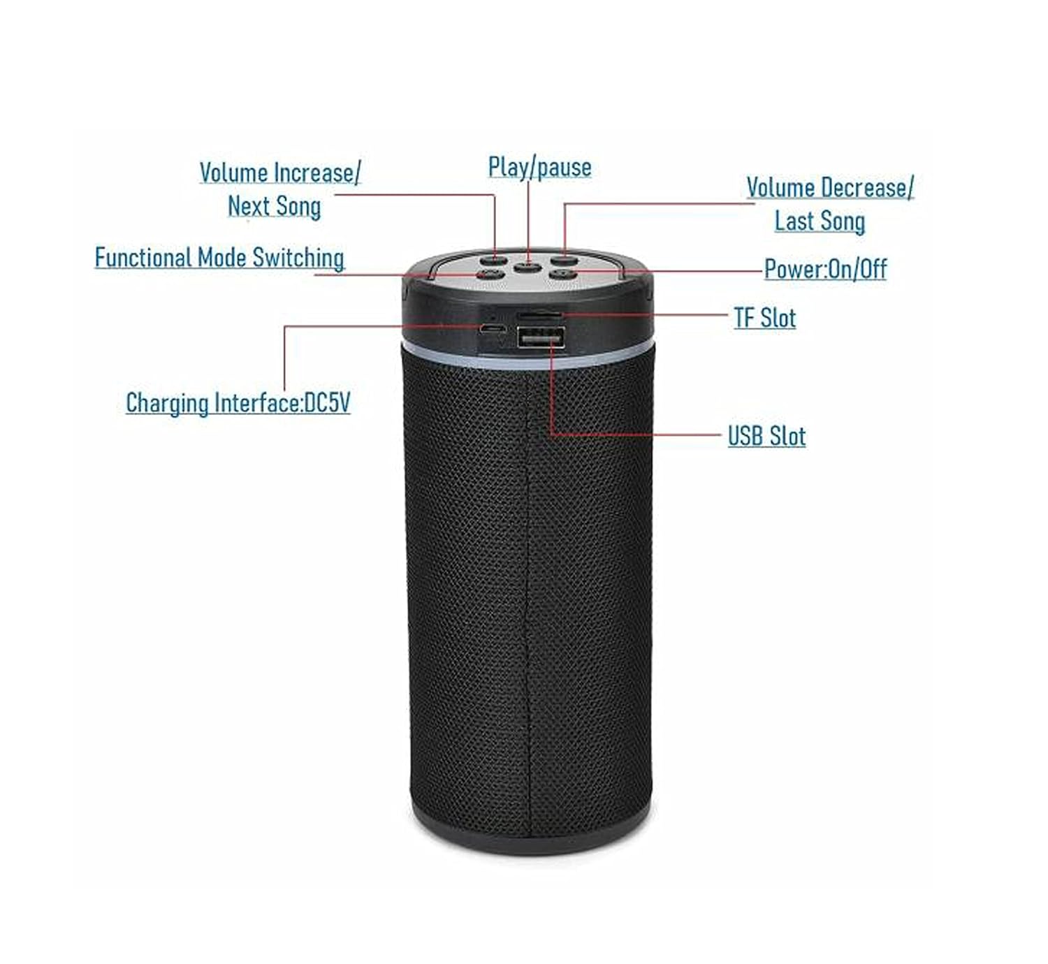 DJ Bass Portable Rechargeable Bluetooth Speaker with Waterproof Flashing LED Light and Wireless/Outdoor/Indoor KT-125 Bluetooth Speaker with Mobile Holder| USB|SD Card Slot & FM Support