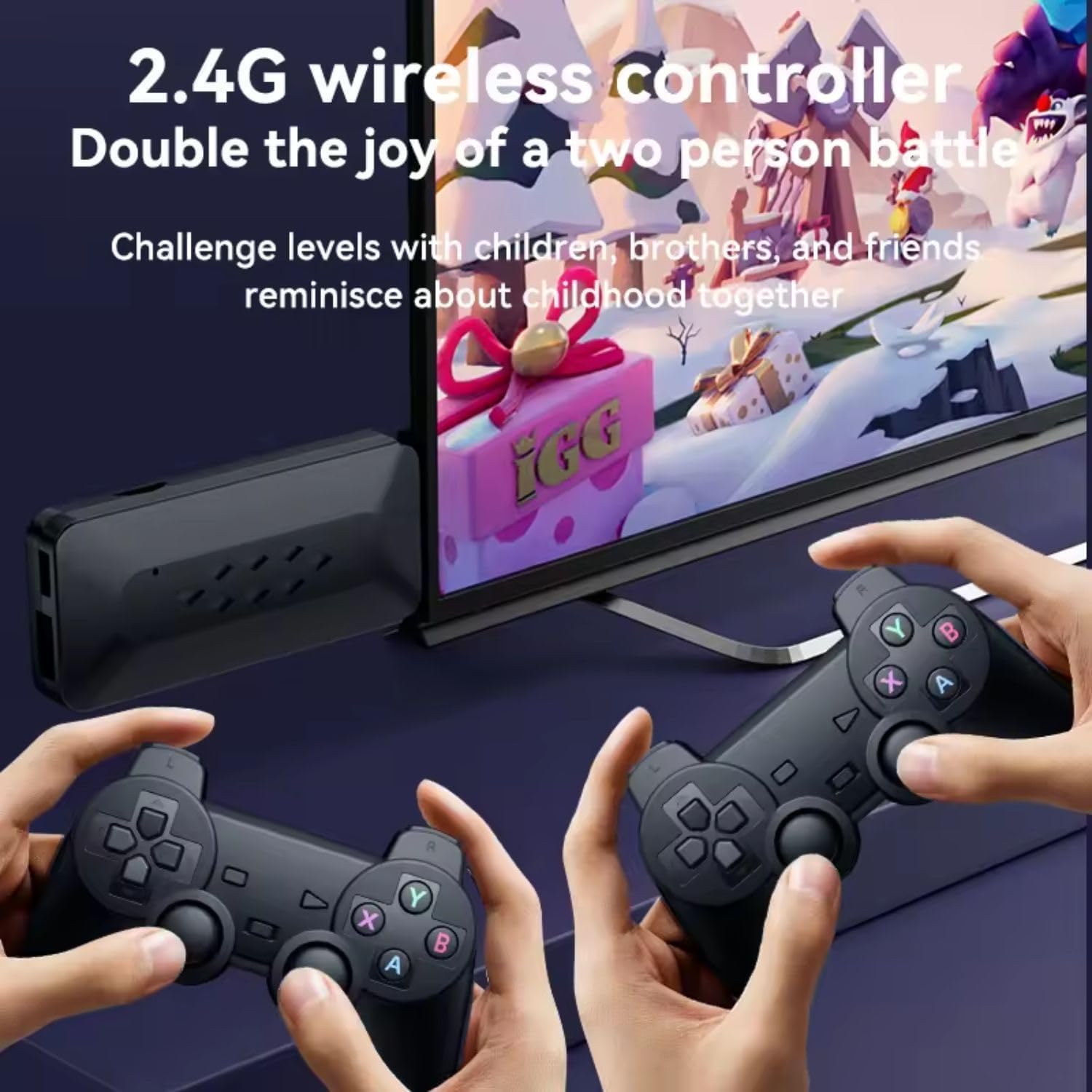 M33 Game Stick With Dual Controllers with 45 Emulators, 20,000+ Classic Games