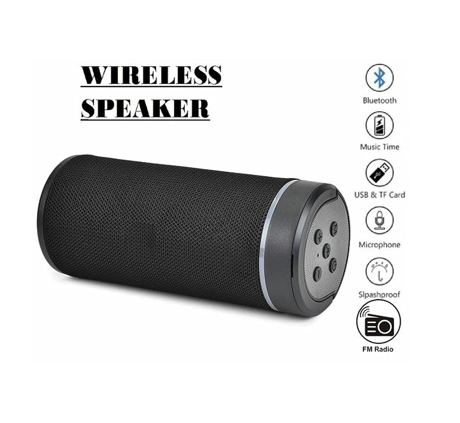 DJ Bass Portable Rechargeable Bluetooth Speaker with Waterproof Flashing LED Light and Wireless/Outdoor/Indoor KT-125 Bluetooth Speaker with Mobile Holder| USB|SD Card Slot & FM Support