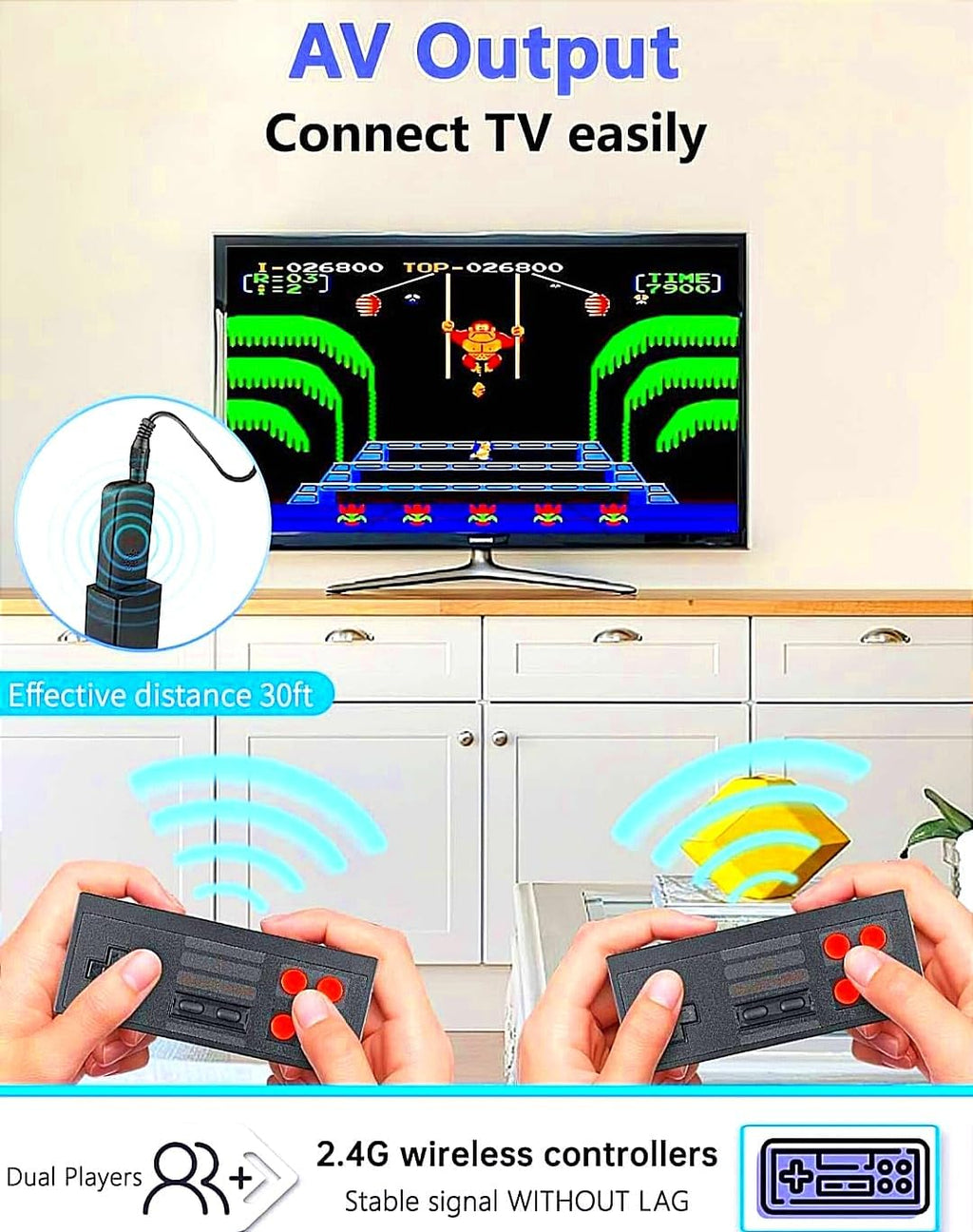 Extreme Mini Plug and Play Wireless Game Box HD 1080p TV Retro Video Game for Kids 620 Extreme Mini Game Box (8 Bit Retro Games) Tv Video Game Set for Tv Gaming 2 Player Wireless with Classic Inbuilt