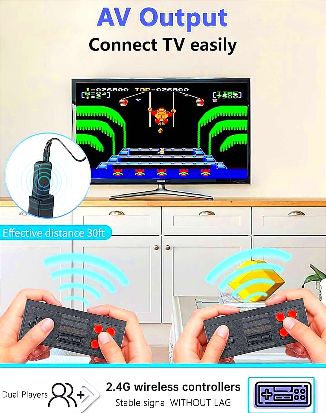 Extreme Mini Plug and Play Wireless Game Box HD 1080p TV Retro Video Game for Kids 620 Extreme Mini Game Box (8 Bit Retro Games) Tv Video Game Set for Tv Gaming 2 Player Wireless with Classic Inbuilt