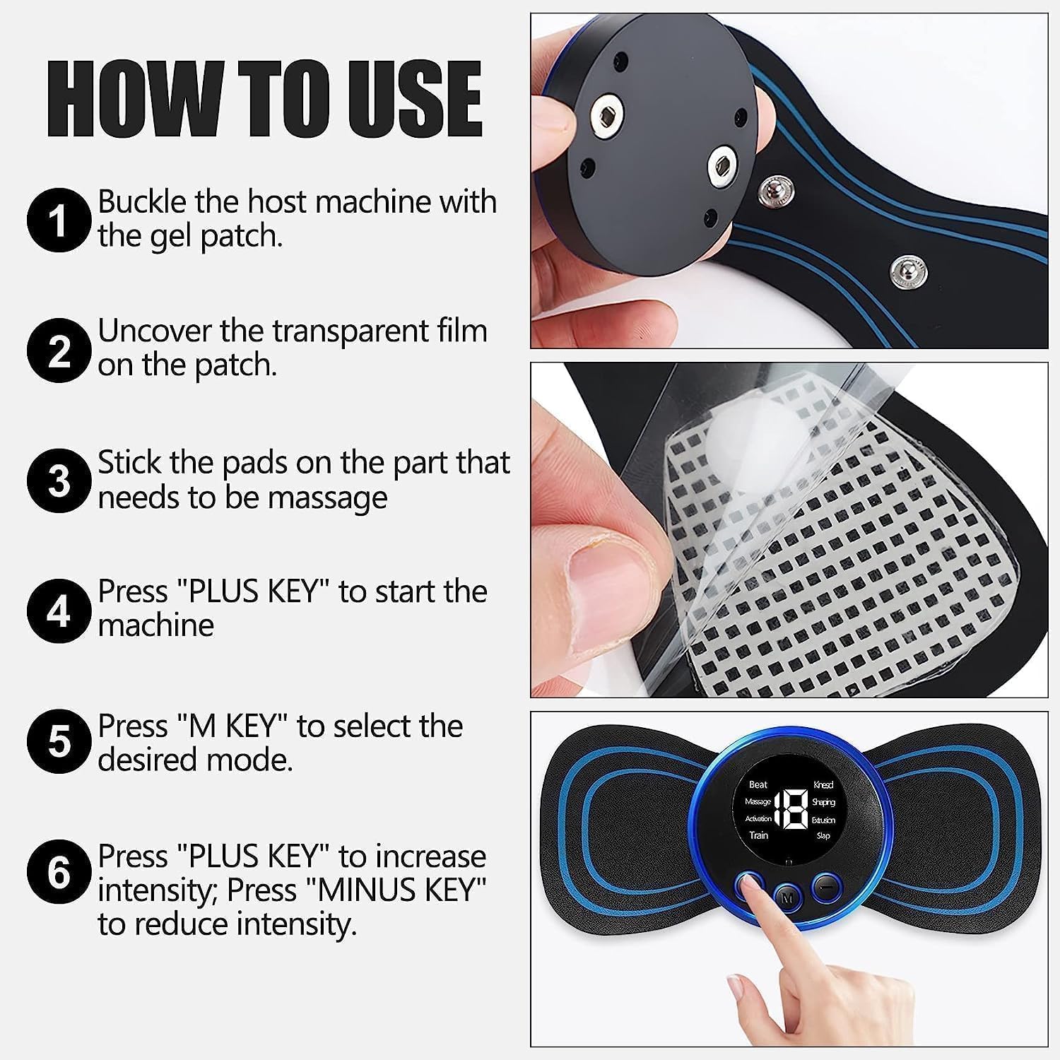 Butterfly Wireless Body Massager for Pain Relief 8 Mode & 19 Strength Levels
