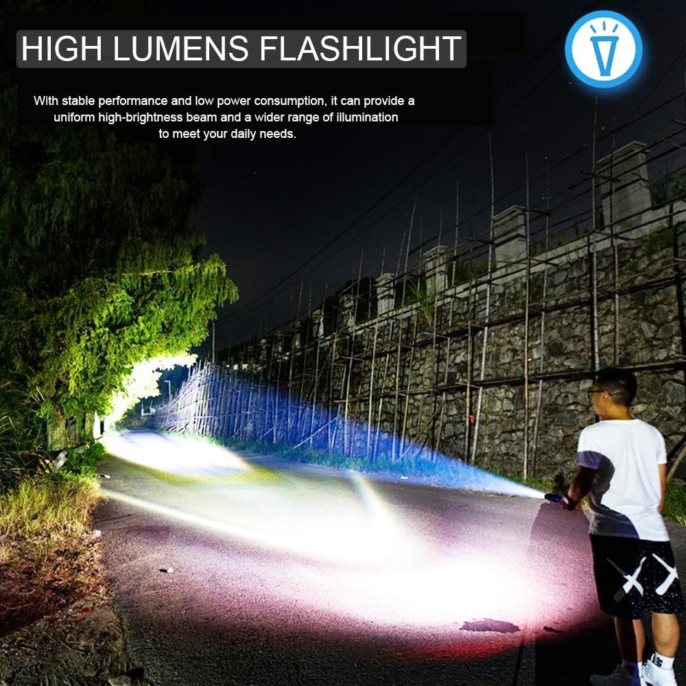 High-Power Tactical LED Flashlight – 5 Modes, Zoom Function, Rechargeable & Heavy-Duty Design