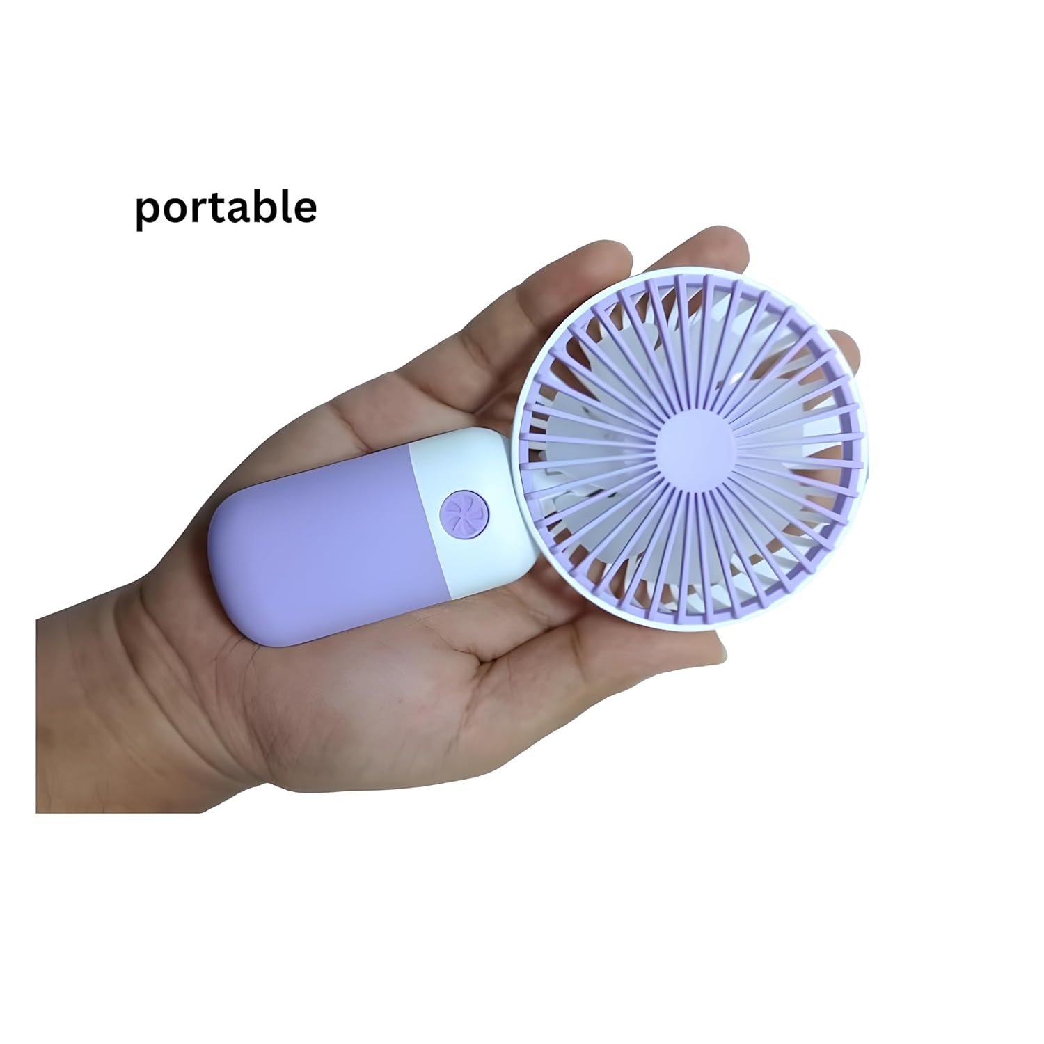 Mini Portable Hand Fan - USB Rechargeable Fan with Base for Travel  , Office , Kitchen, Face Makeup and Outdoor Use - for Women and Men