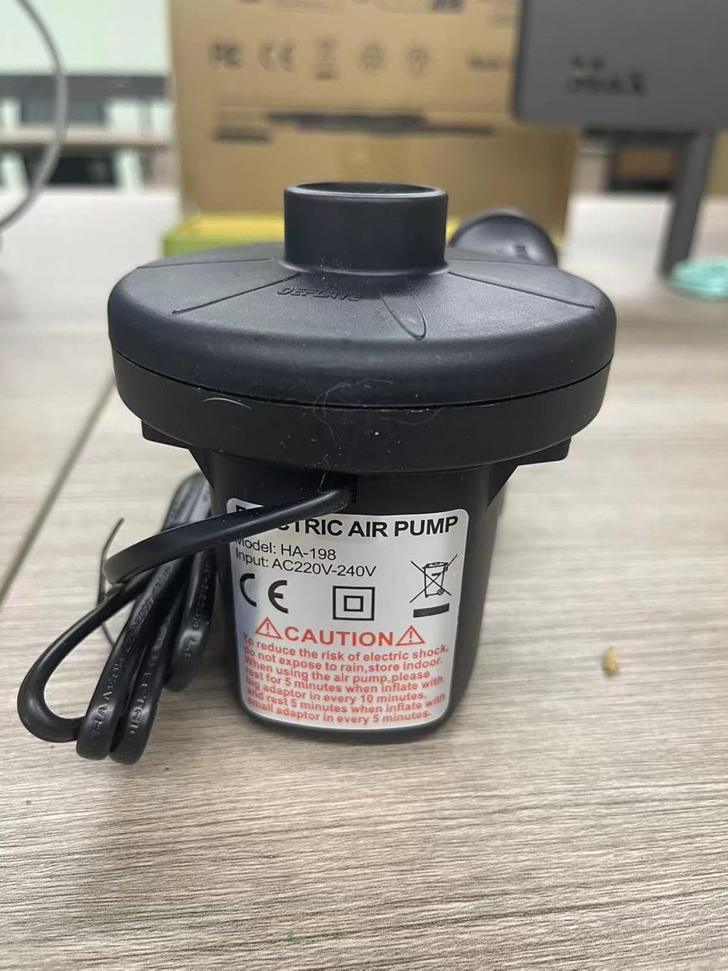 Portable Electric Air Pump 130W with 3 Nozzles | Quick-Fill Inflator/Deflator for Air Beds, Sofas, Rafts & Pool Floats | 220V AC