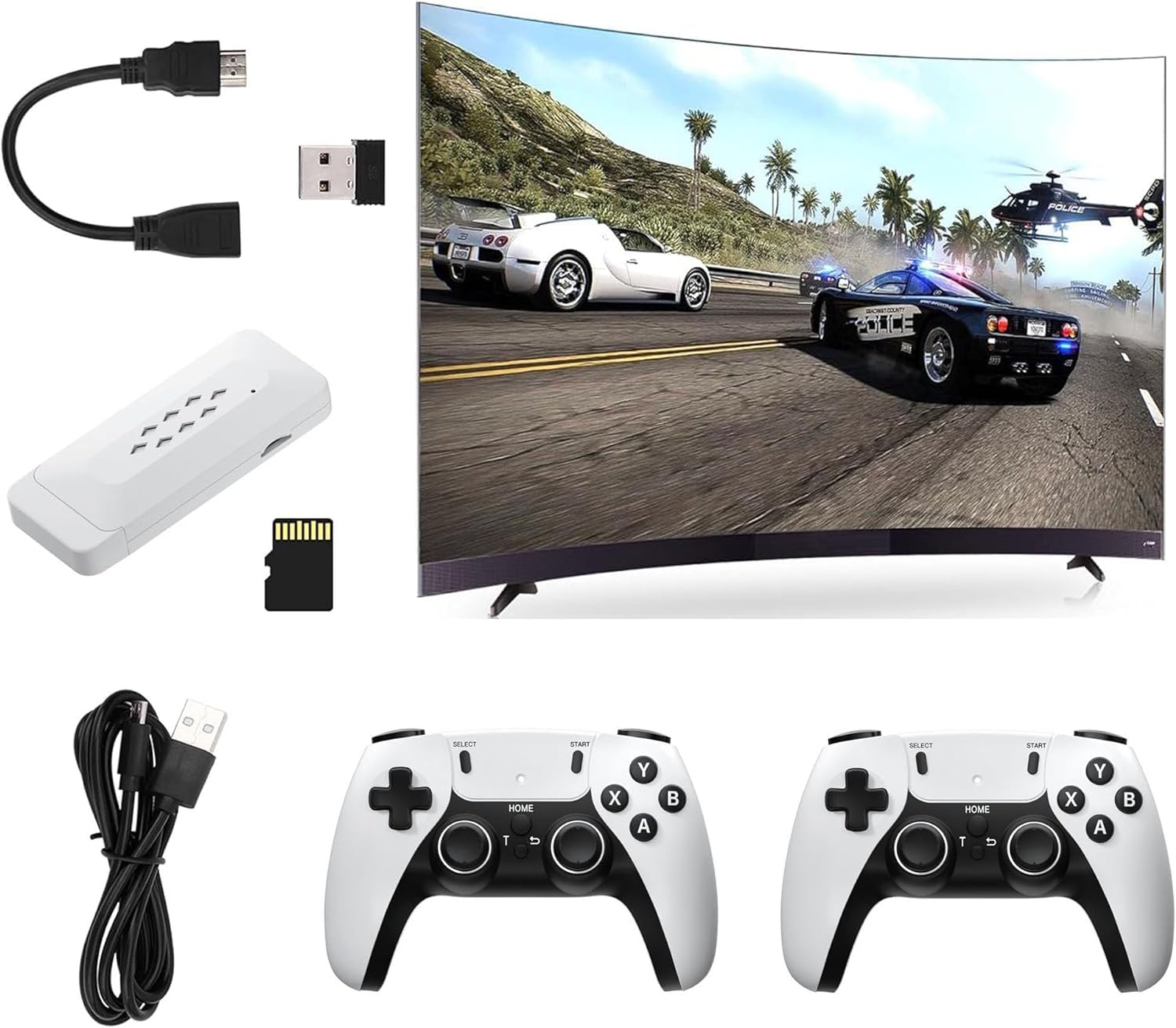 M22 Game Stick with 30,000+ Games & Dual Wireless Controller- Wireless HD, 52 Emulators, 30,000+ Games, 64GB, Classic Edition with Tekken Game