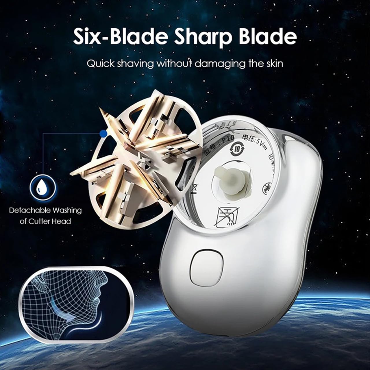 Mini Portable Electric Shaver – Cordless, Waterproof, Type-C Charging