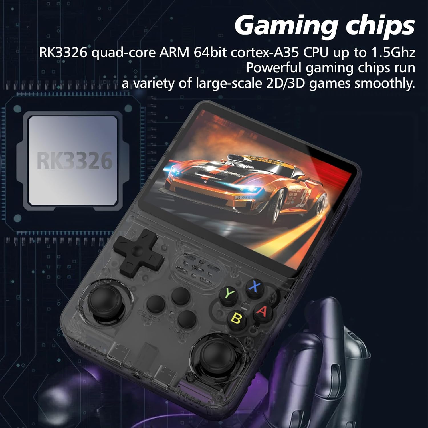 R36S Handheld Game Console 3.5-inch Retro Handheld Video Games Consoles Built-in Battery Portable Style Hand Held System (Multicolor)