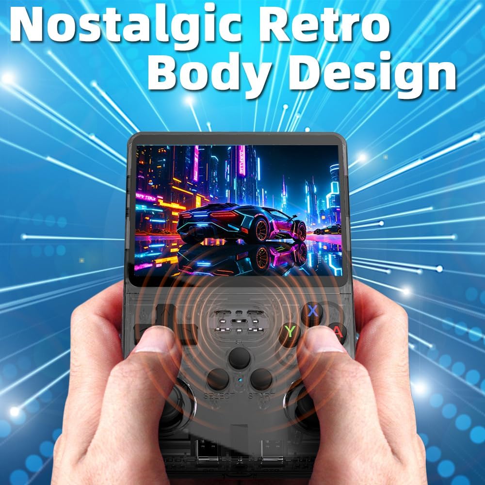 R36S Handheld Game Console 3.5-inch Retro Handheld Video Games Consoles Built-in Battery Portable Style Hand Held System (Multicolor)