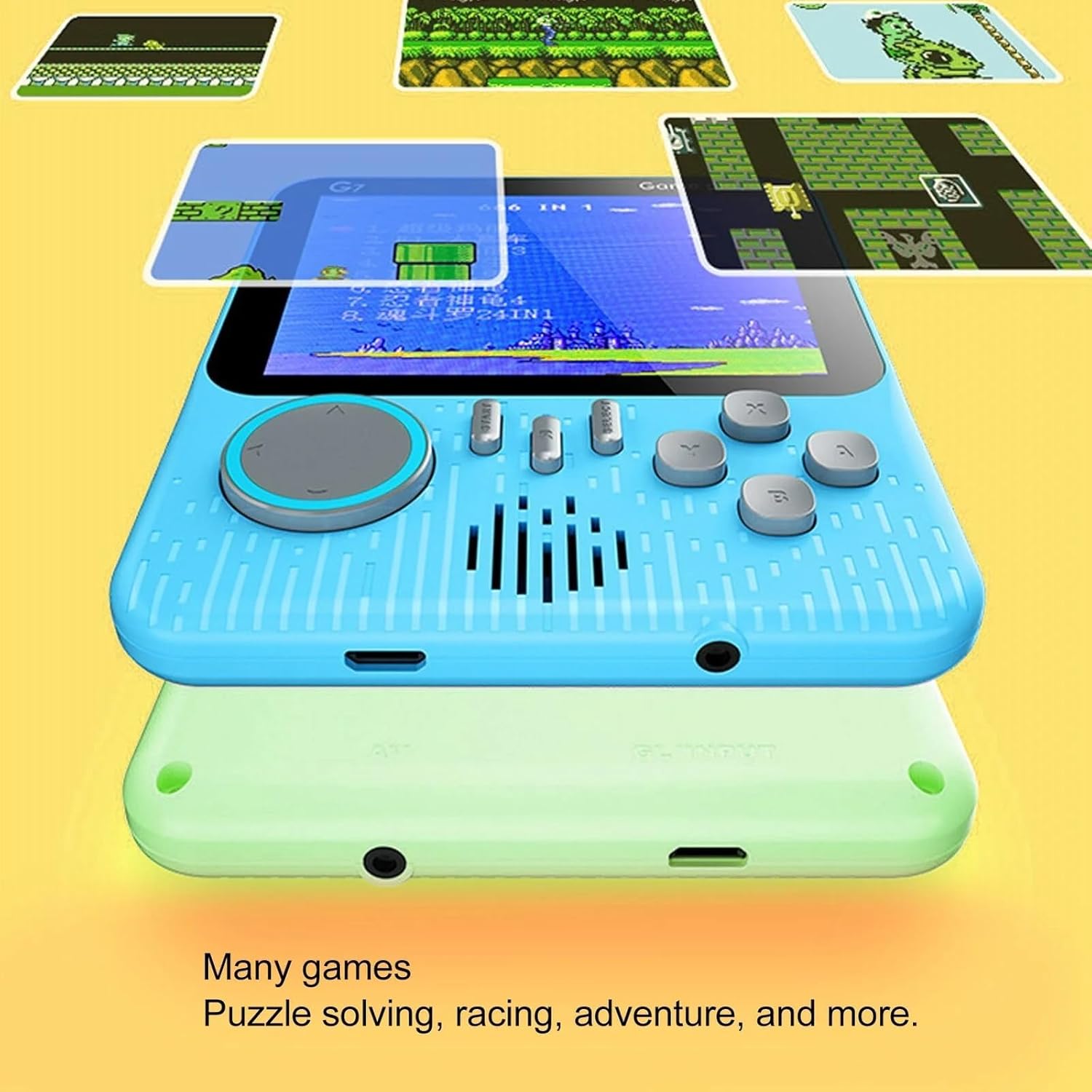 G7 Retro Handheld Gaming Console for Kids & Adults – 666-In-1 Built-in Classic Video Games – Rechargeable Game Console for Boys 7-14 Years – TV Output – Portable Toy Gift
