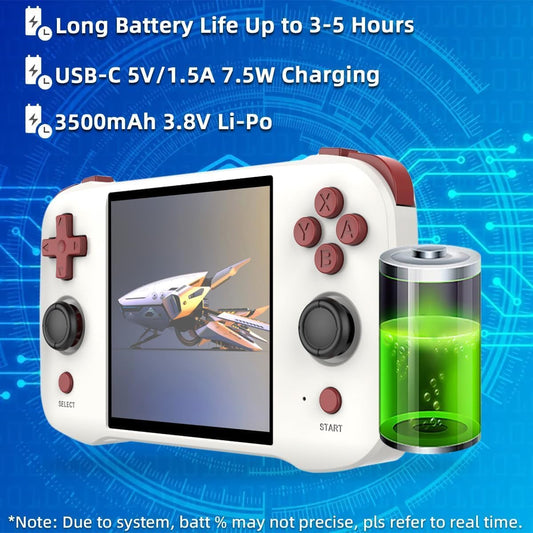 R46S Retro Handheld Console Game Linux System 4.0 Inch Ips Screen RK3566 Portable Handheld Video Game 64G Black Transparent (Multicolor)