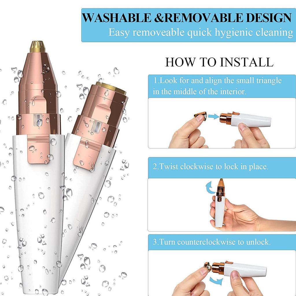 Facial Hair Remover for Women – Painless Razor for Eyebrows, Nose, Lips & Small Hair