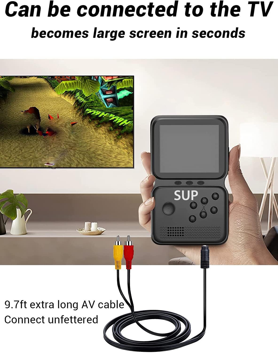 SUP Classic Retro Arcade Handheld Game Console with 900+ Classic Games, Supports TV Connection, Perfect for Kids & Adults (Multicolor)