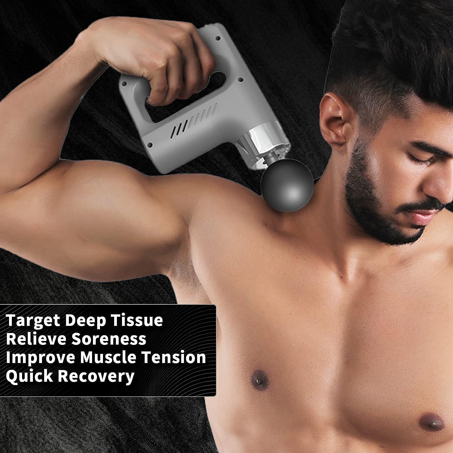 Fascial gun muscle massager with 4 Heads Handheld Physiotherapy Massager, Deep Tissue Physio Percussion (Multicolor)