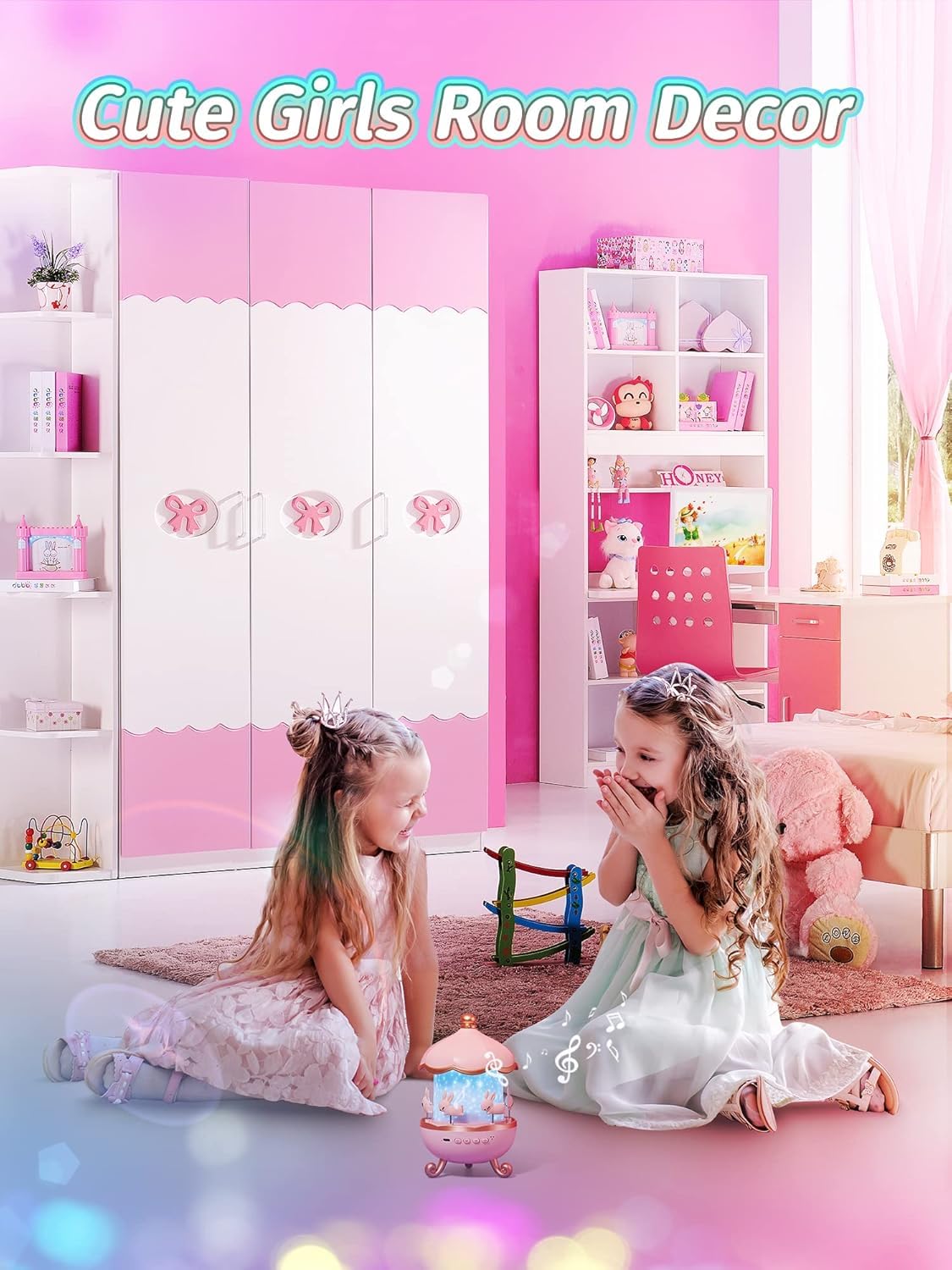 Rotating Star Projector Night Light for Kids – 12 Film Shades Baby Room Decor Lamp & Sleep Machine