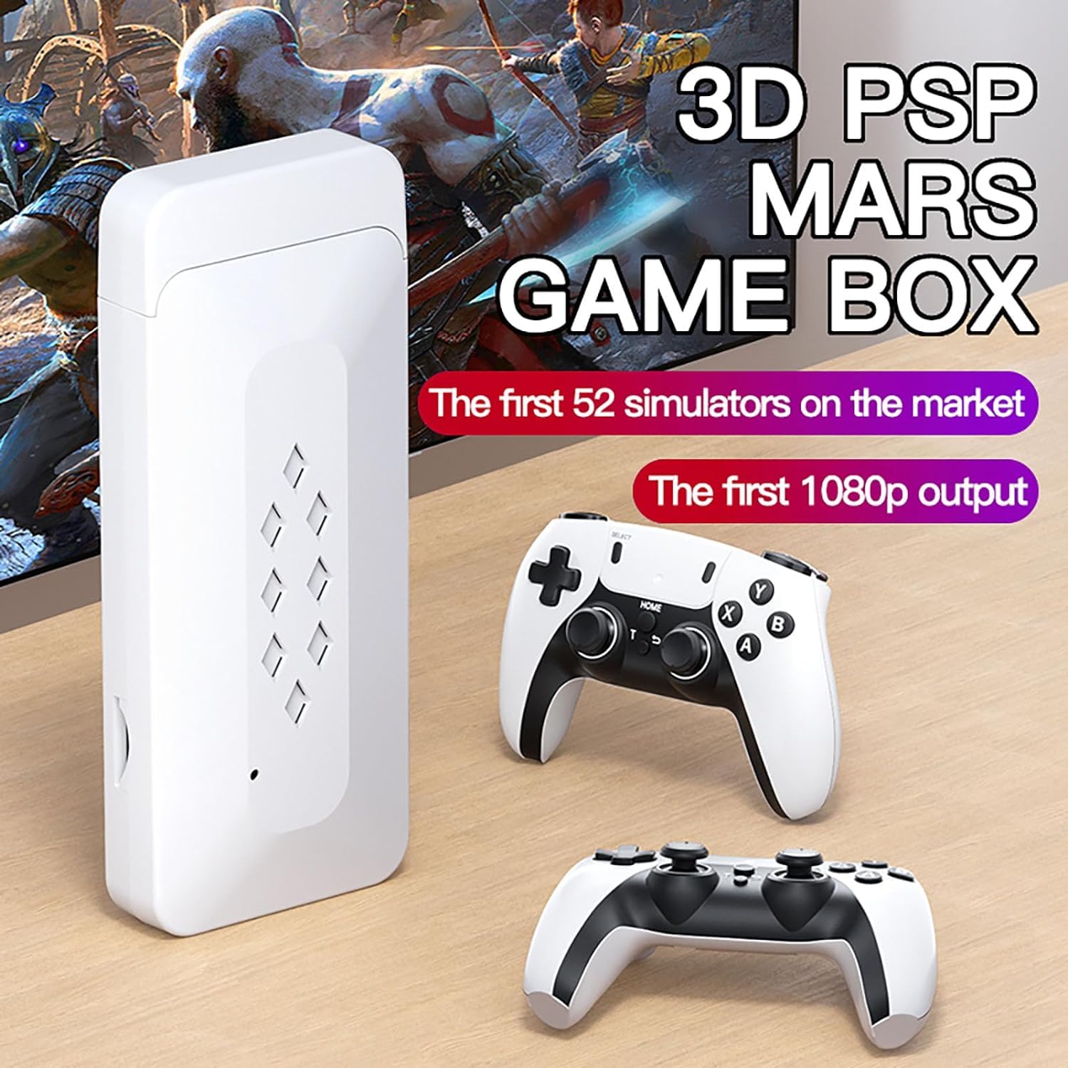 M22 Game Stick with 30,000+ Games & Dual Wireless Controller- Wireless HD, 52 Emulators, 30,000+ Games, 64GB, Classic Edition with Tekken Game