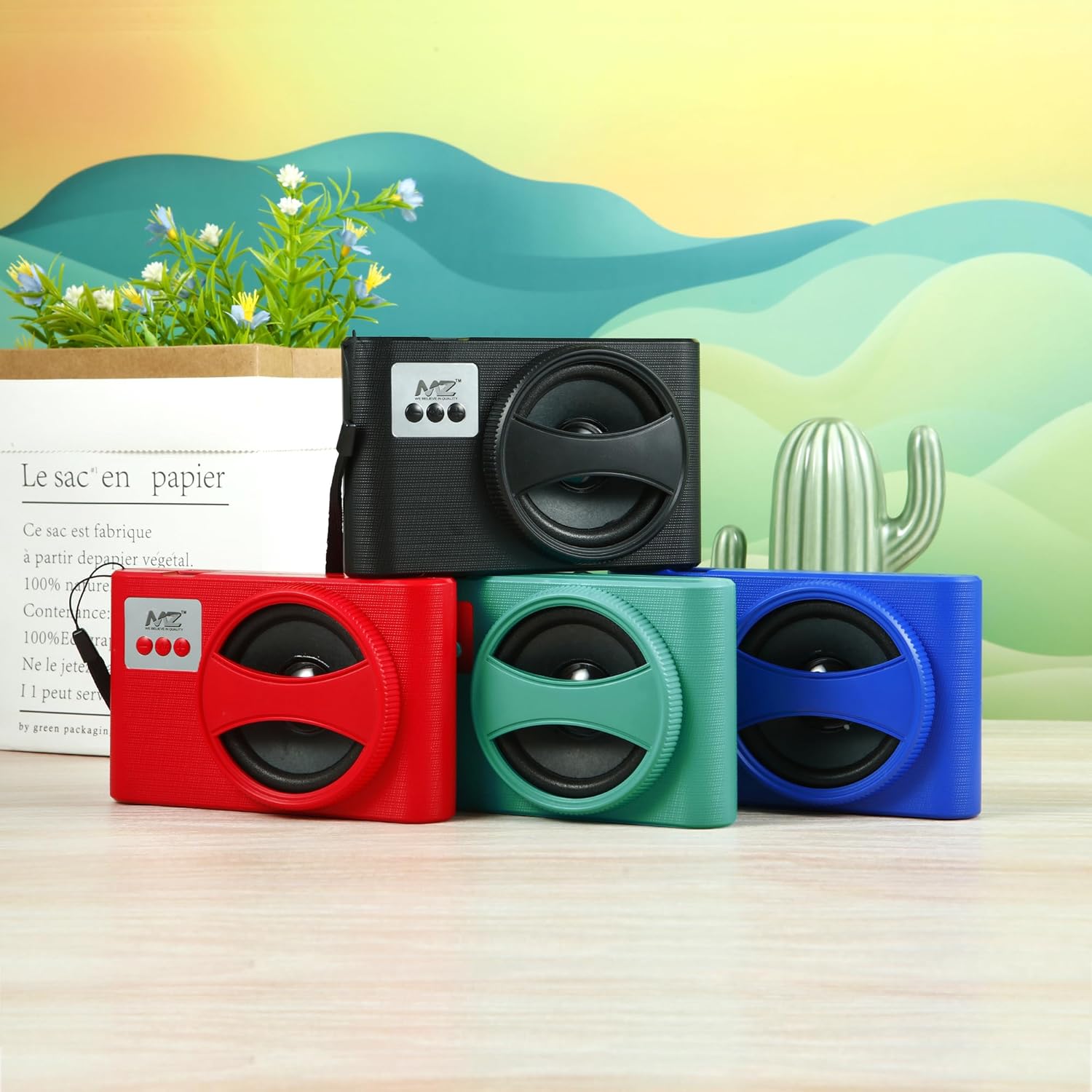 MZ S653 Portable Bluetooth Speaker | Dynamic Thunder High Sound Quality & High Bass 1200mAh Battery (Stereo Channel) (Random Color))