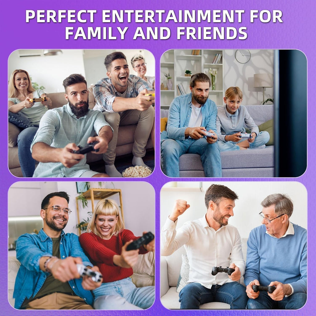 (New 2025) Wireless Video Games for TV Gaming Retro Gaming Console with Game Stick HD Game Plug & Play TV Video Game Set for 2 Player with 20,000 Games 2.4G Video Games for Kids (White)
