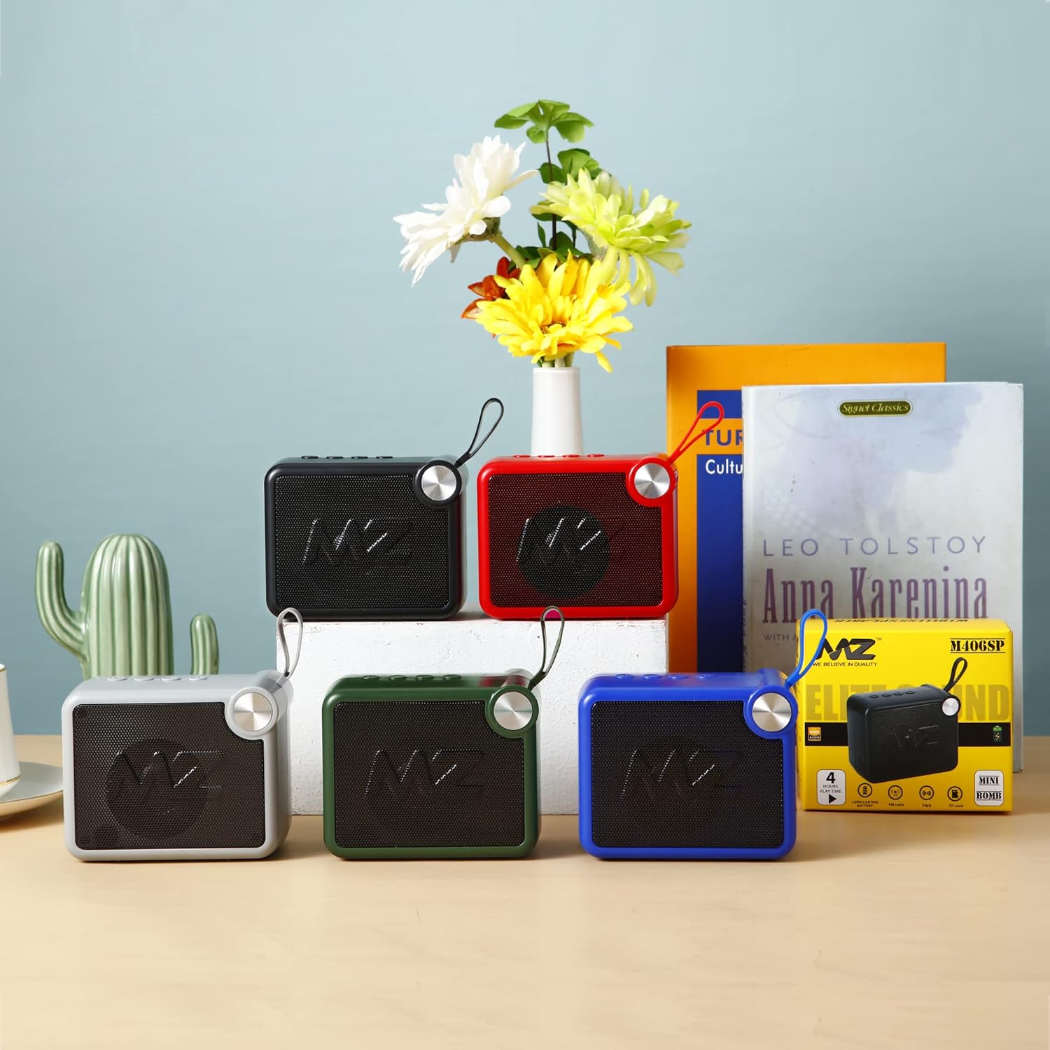 MZ M406SP (Portable Bluetooth Speaker) Dynamic Thunder Sound, 1200mAh Battery 5 W Bluetooth Speaker (Random Color)