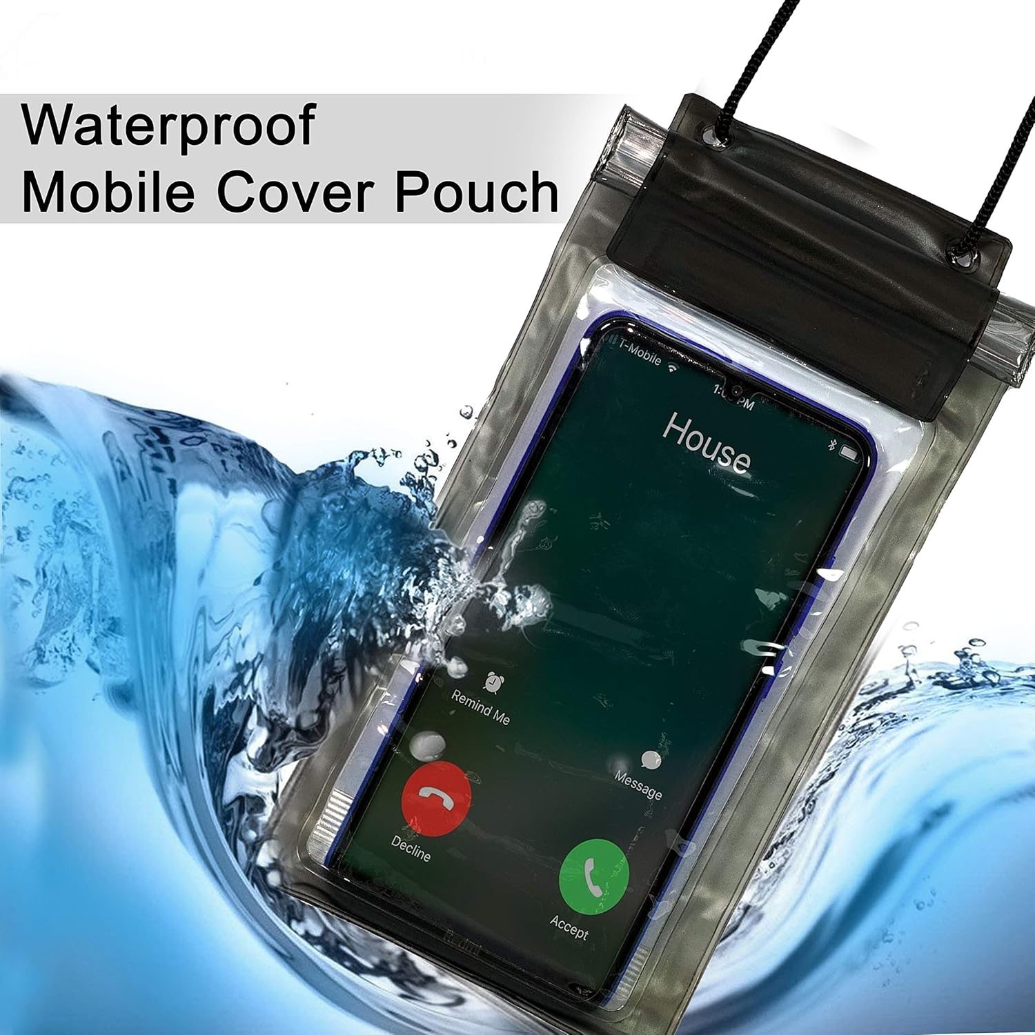 Waterproof Mobile Pouch – Universal Size, Silicone Material, Dust & Dirt Resistant for Outdoor Protection